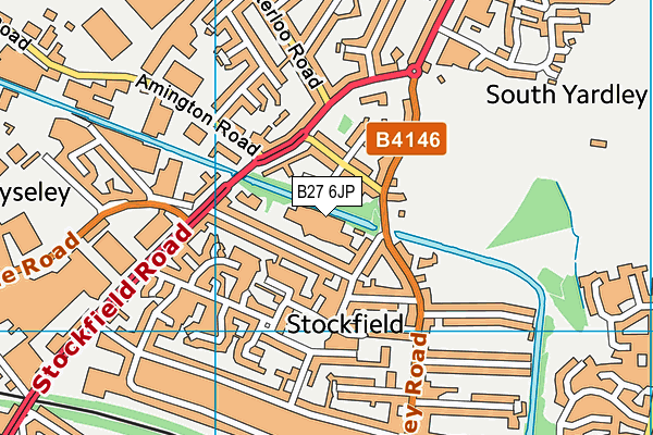 B27 6JP map - OS VectorMap District (Ordnance Survey)