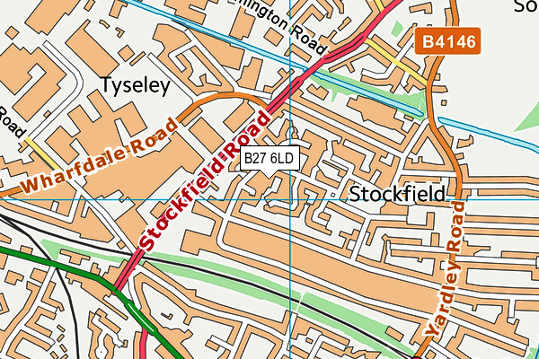 B27 6LD map - OS VectorMap District (Ordnance Survey)