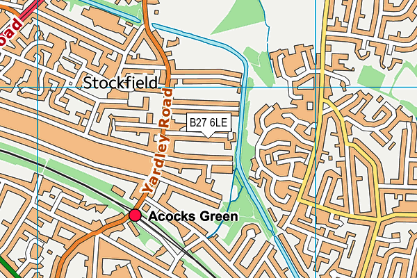 B27 6LE map - OS VectorMap District (Ordnance Survey)