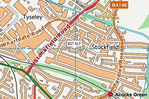 B27 6LF map - OS VectorMap District (Ordnance Survey)