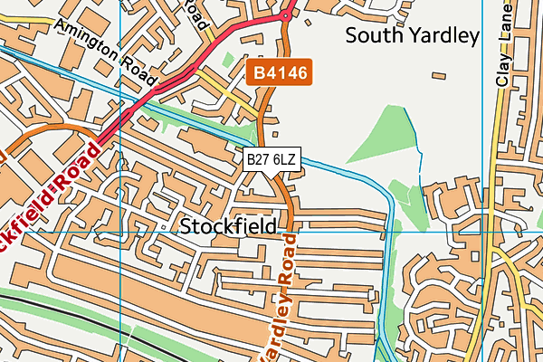 B27 6LZ map - OS VectorMap District (Ordnance Survey)