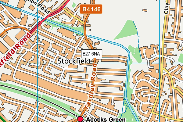 B27 6NA map - OS VectorMap District (Ordnance Survey)