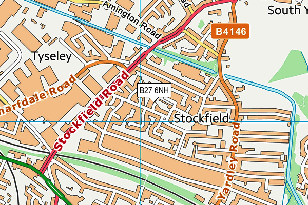 B27 6NH map - OS VectorMap District (Ordnance Survey)