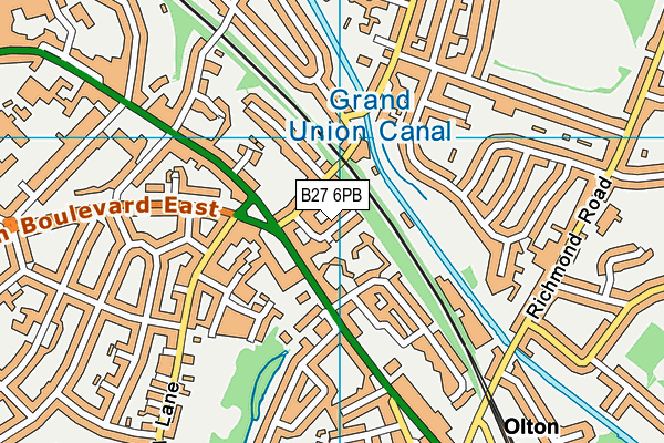 B27 6PB map - OS VectorMap District (Ordnance Survey)