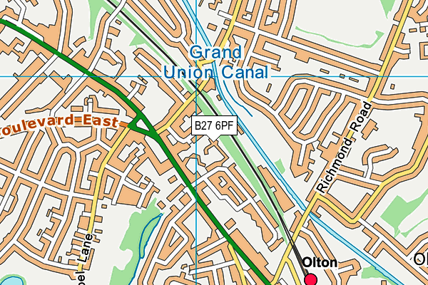 B27 6PF map - OS VectorMap District (Ordnance Survey)