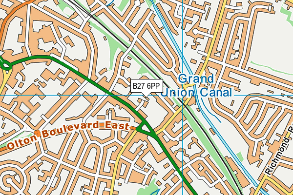 B27 6PP map - OS VectorMap District (Ordnance Survey)