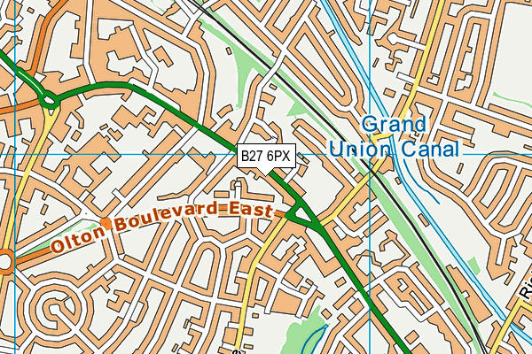 B27 6PX map - OS VectorMap District (Ordnance Survey)