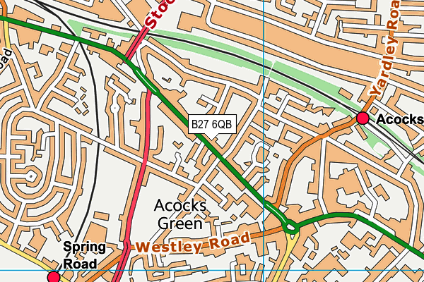 B27 6QB map - OS VectorMap District (Ordnance Survey)