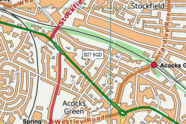 B27 6QD map - OS VectorMap District (Ordnance Survey)