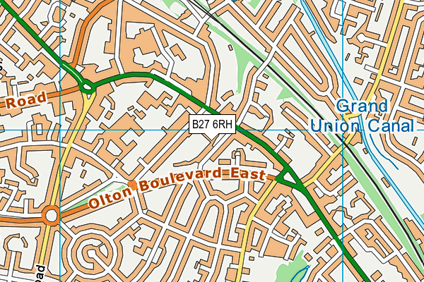 B27 6RH map - OS VectorMap District (Ordnance Survey)