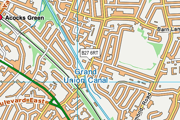B27 6RT map - OS VectorMap District (Ordnance Survey)