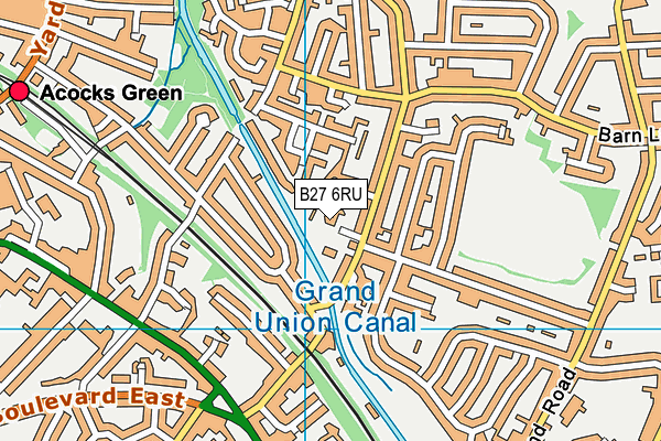 B27 6RU map - OS VectorMap District (Ordnance Survey)