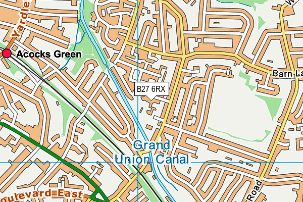 B27 6RX map - OS VectorMap District (Ordnance Survey)