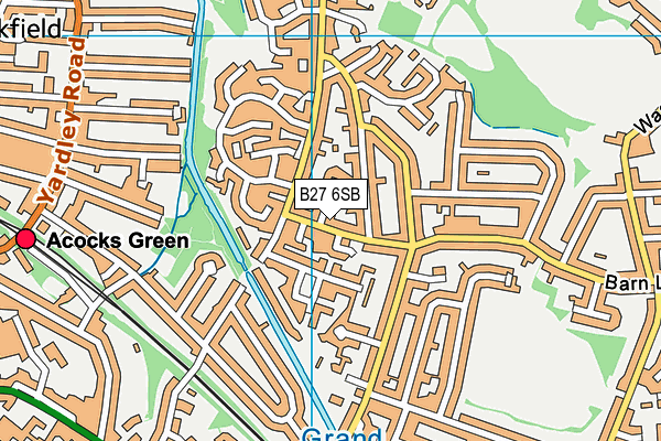 B27 6SB map - OS VectorMap District (Ordnance Survey)