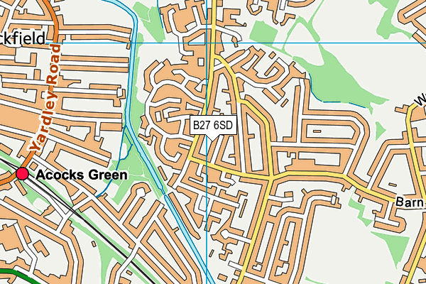 B27 6SD map - OS VectorMap District (Ordnance Survey)