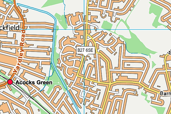 B27 6SE map - OS VectorMap District (Ordnance Survey)