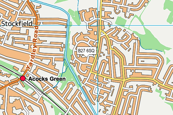 B27 6SQ map - OS VectorMap District (Ordnance Survey)