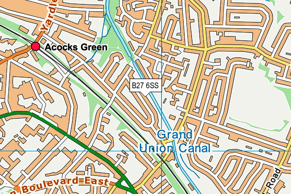 B27 6SS map - OS VectorMap District (Ordnance Survey)