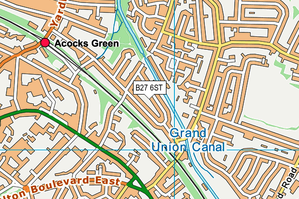 B27 6ST map - OS VectorMap District (Ordnance Survey)