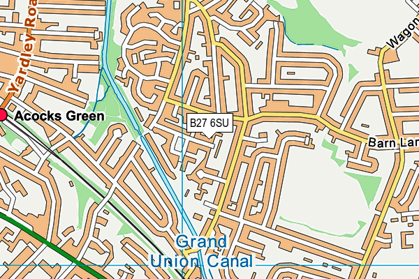 B27 6SU map - OS VectorMap District (Ordnance Survey)