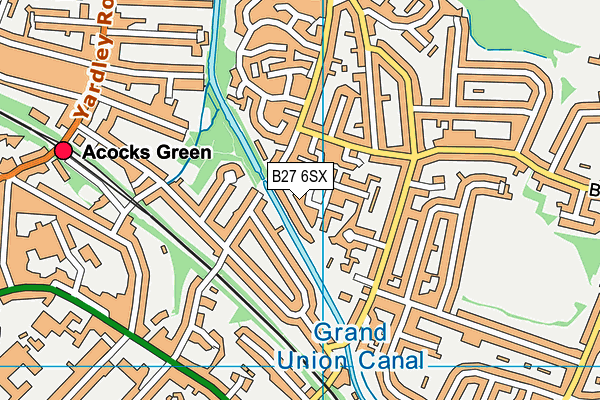 B27 6SX map - OS VectorMap District (Ordnance Survey)