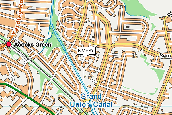 B27 6SY map - OS VectorMap District (Ordnance Survey)