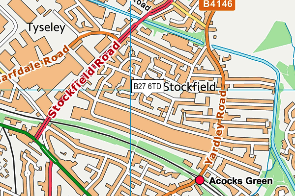 B27 6TD map - OS VectorMap District (Ordnance Survey)