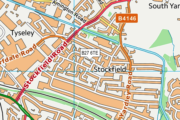 B27 6TE map - OS VectorMap District (Ordnance Survey)