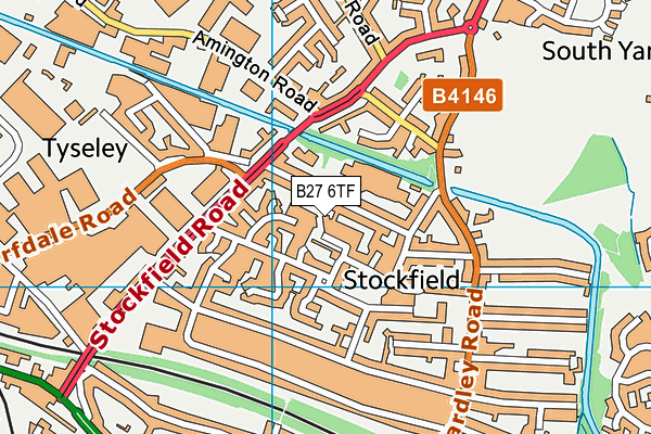 B27 6TF map - OS VectorMap District (Ordnance Survey)