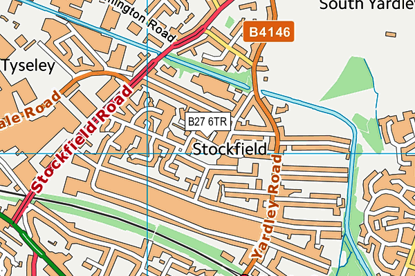 B27 6TR map - OS VectorMap District (Ordnance Survey)