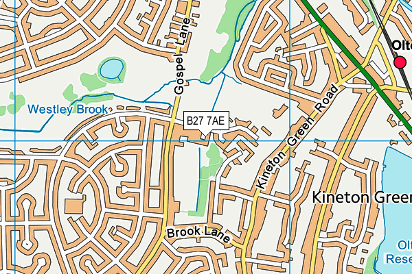 B27 7AE map - OS VectorMap District (Ordnance Survey)