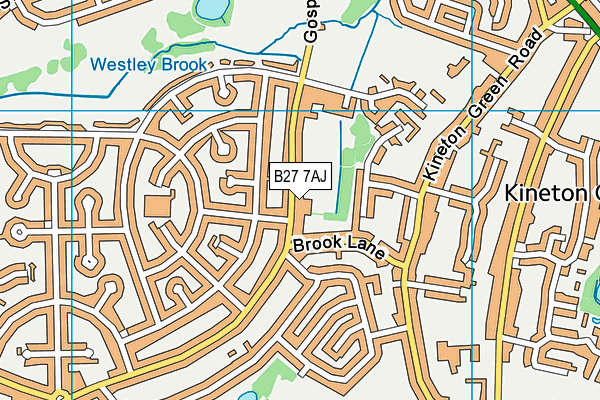 B27 7AJ map - OS VectorMap District (Ordnance Survey)