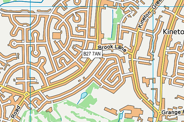 B27 7AN map - OS VectorMap District (Ordnance Survey)