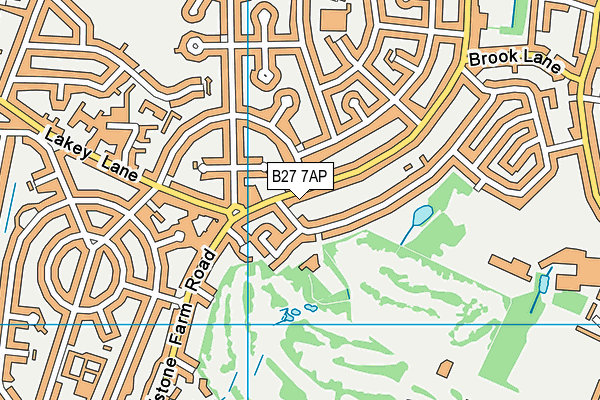 B27 7AP map - OS VectorMap District (Ordnance Survey)