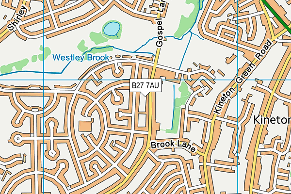 B27 7AU map - OS VectorMap District (Ordnance Survey)