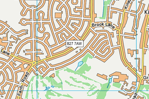 B27 7AW map - OS VectorMap District (Ordnance Survey)