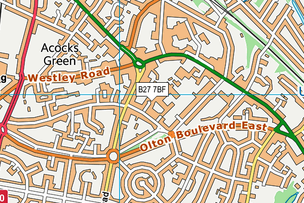 B27 7BF map - OS VectorMap District (Ordnance Survey)