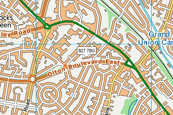 B27 7BG map - OS VectorMap District (Ordnance Survey)