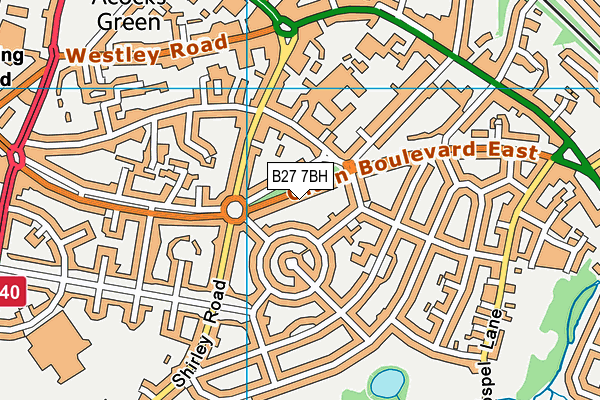 B27 7BH map - OS VectorMap District (Ordnance Survey)
