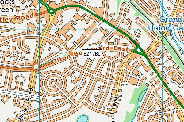 B27 7BL map - OS VectorMap District (Ordnance Survey)