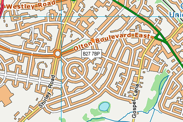 B27 7BP map - OS VectorMap District (Ordnance Survey)