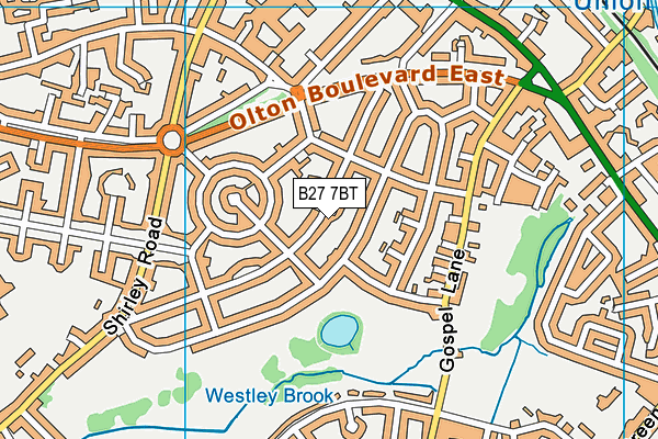 B27 7BT map - OS VectorMap District (Ordnance Survey)
