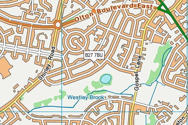 B27 7BU map - OS VectorMap District (Ordnance Survey)