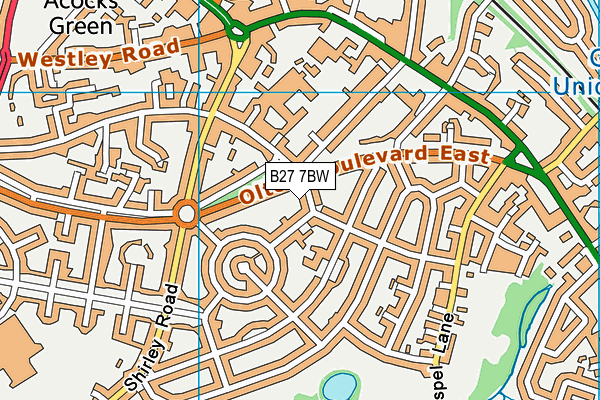 B27 7BW map - OS VectorMap District (Ordnance Survey)