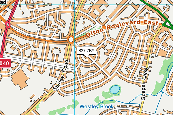 B27 7BY map - OS VectorMap District (Ordnance Survey)