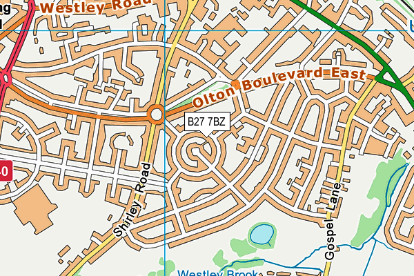 B27 7BZ map - OS VectorMap District (Ordnance Survey)