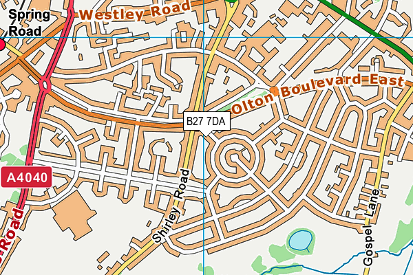 B27 7DA map - OS VectorMap District (Ordnance Survey)