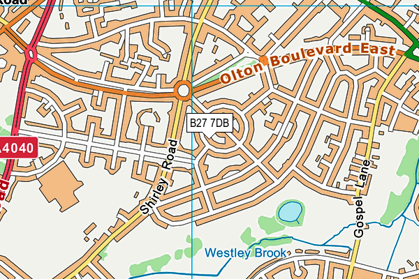 B27 7DB map - OS VectorMap District (Ordnance Survey)