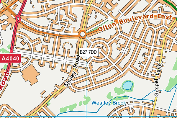 B27 7DD map - OS VectorMap District (Ordnance Survey)