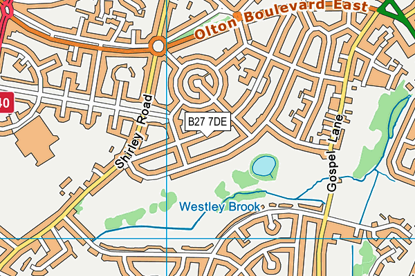 B27 7DE map - OS VectorMap District (Ordnance Survey)